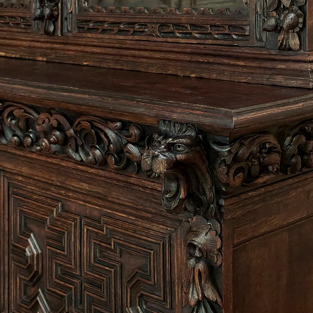 19th Century Grand Flemish Renaissance Bookcase ~ Display Cabinet For Sale 9