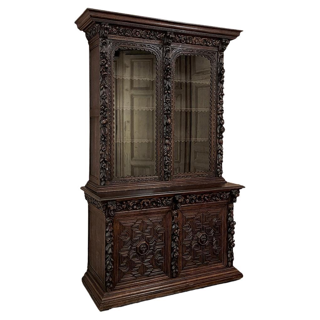 19th Century Grand Flemish Renaissance Bookcase ~ Display Cabinet For Sale