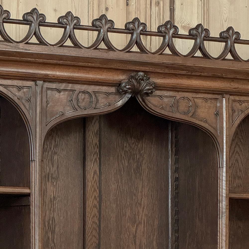 Libreria aperta gotica francese del XIX secolo ~ Bibliotheque in vendita 7