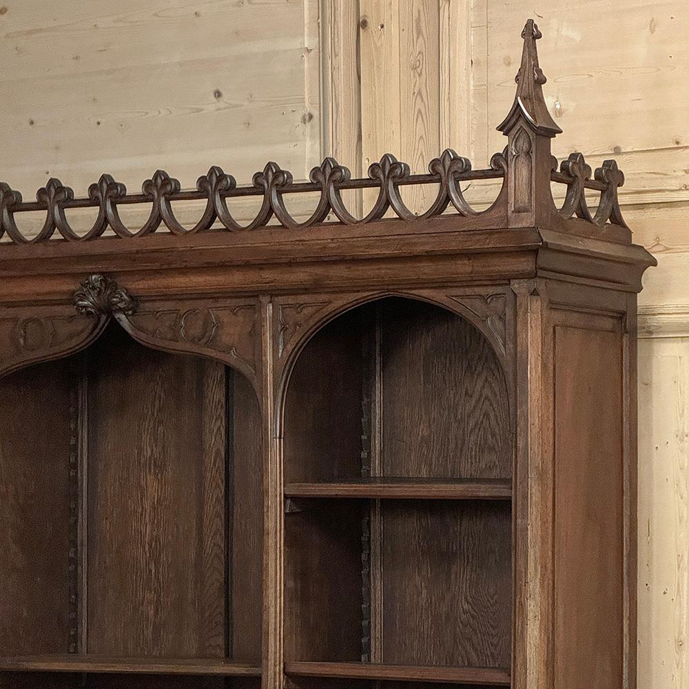 Libreria aperta gotica francese del XIX secolo ~ Bibliotheque in vendita 2