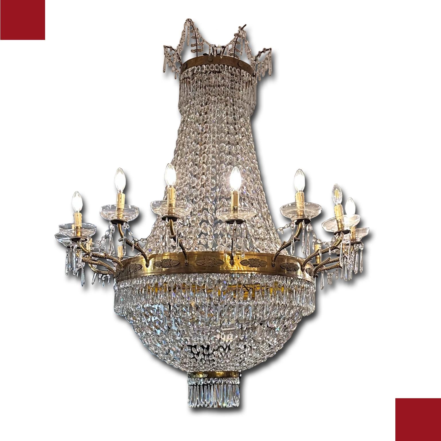 19th Century Grand-Imperial Italian Chandelier  For Sale 8