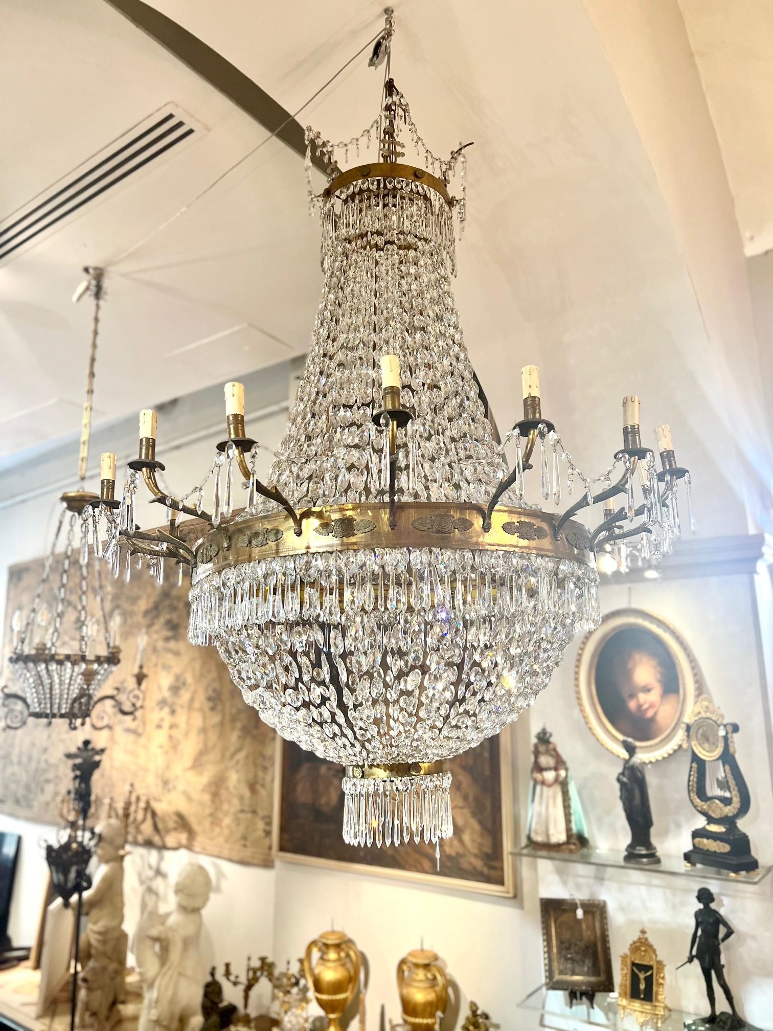 19th Century Grand-Imperial Italian Chandelier  In Good Condition For Sale In Firenze, FI