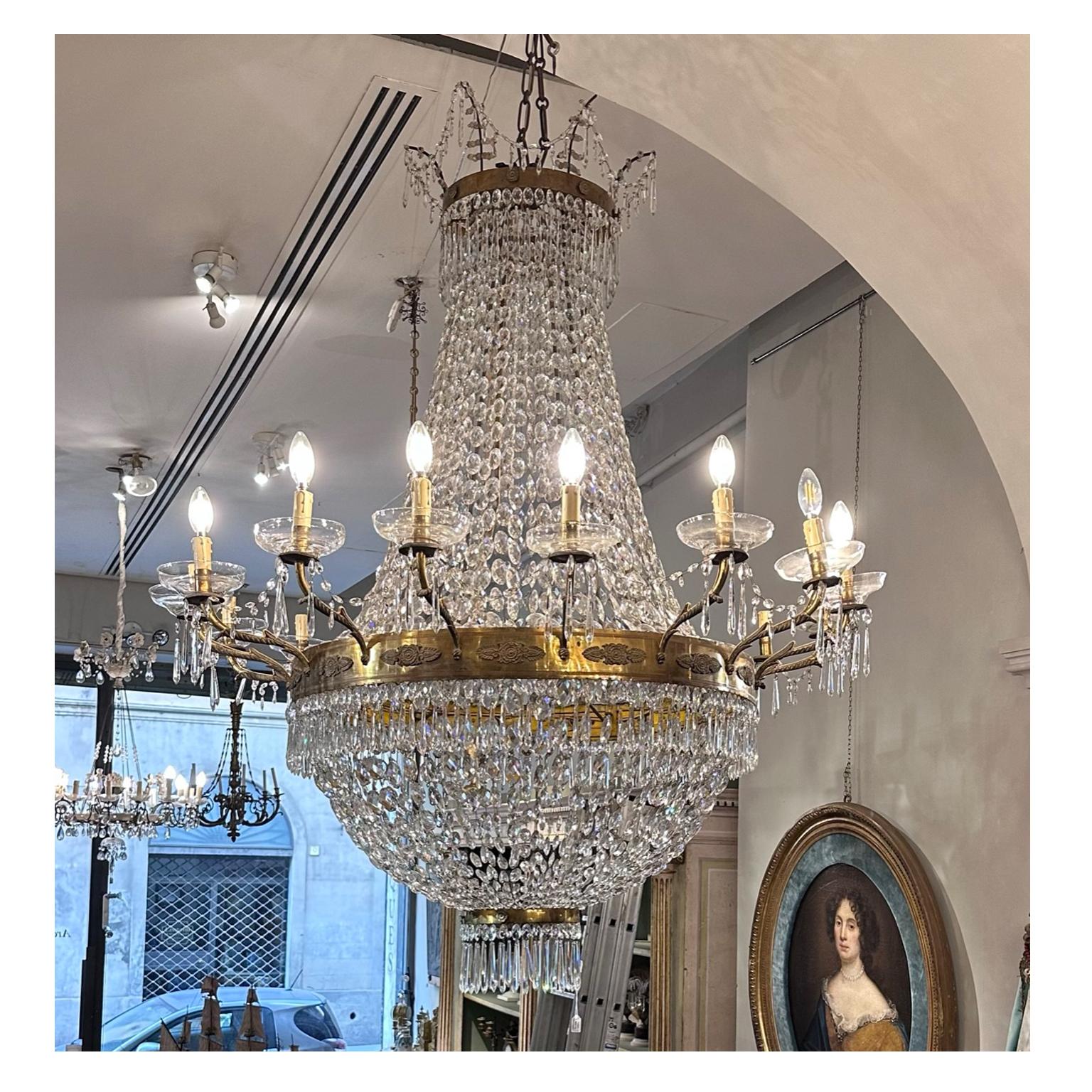 19th Century Grand-Imperial Italian Chandelier  For Sale 1