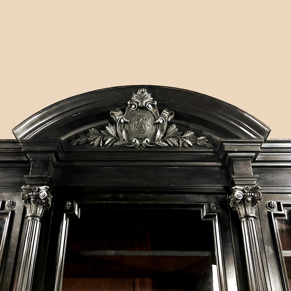 Libreria tripla ebanizzata del XIX secolo del periodo Grand Napoleon III in vendita 8