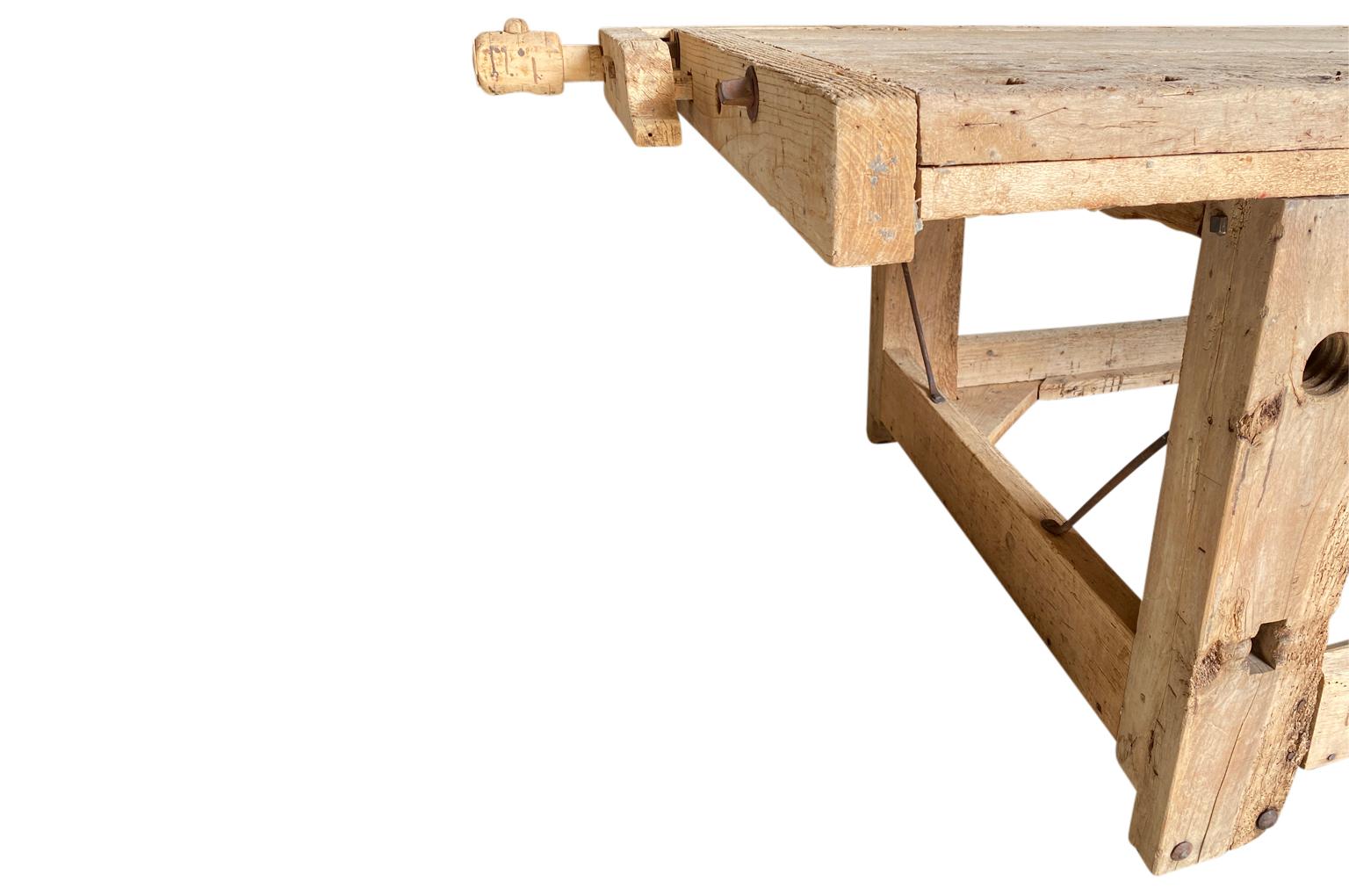 19th Century Grand Scale Italian Work Table, Etabli For Sale 6