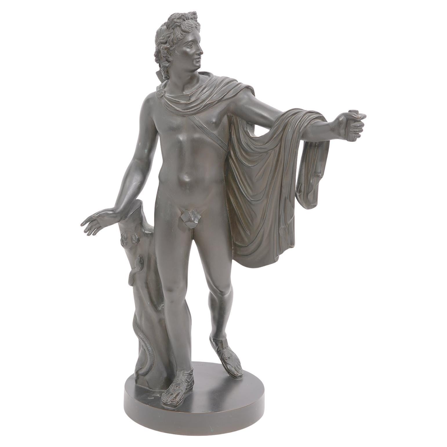 19th Century Grand Tour Apollo Belvedere Bronze Signed B. Boschetti, Roma