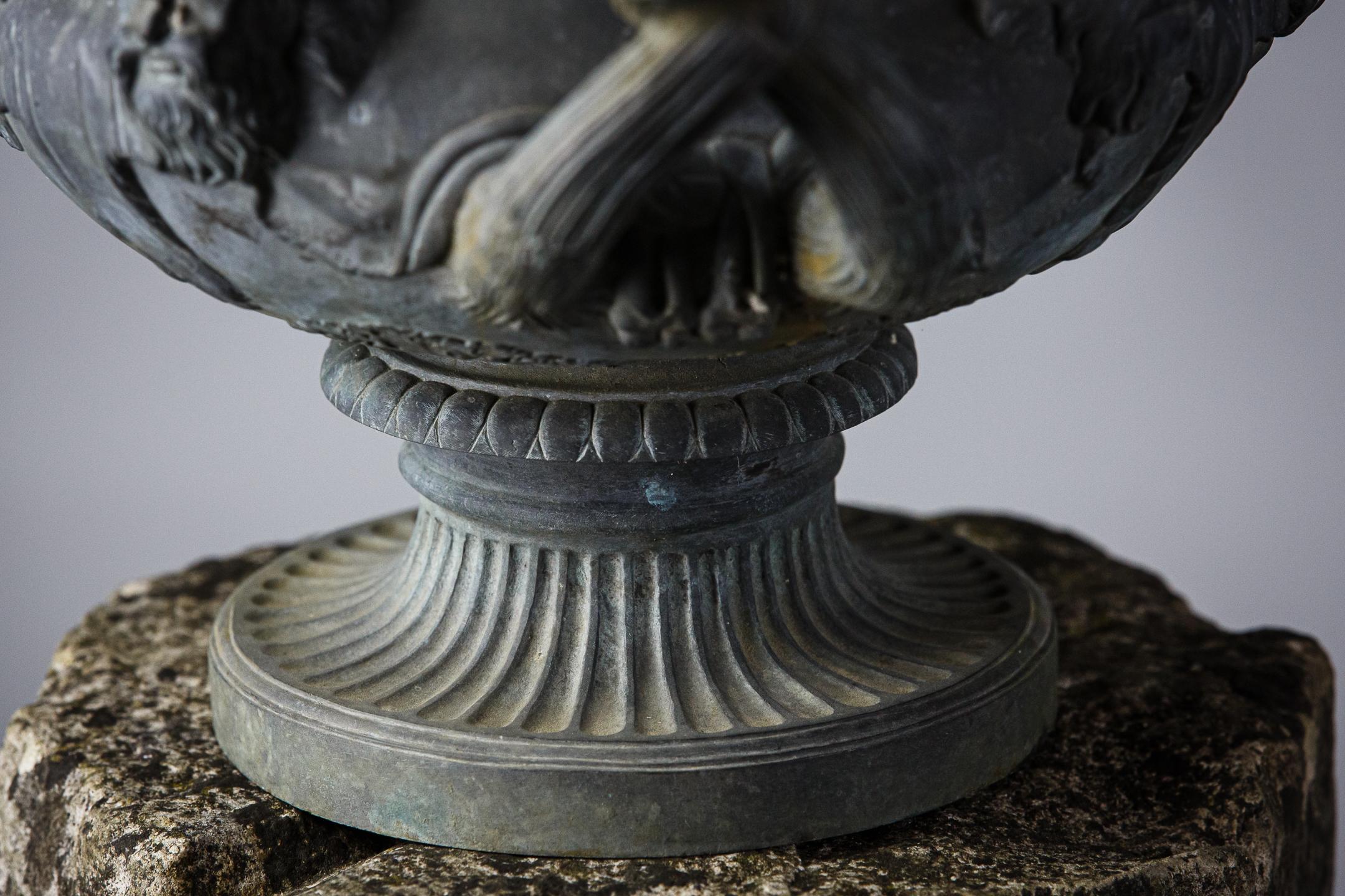 19th Century Grand Tour Bronze Albani or Warwick Vase 6