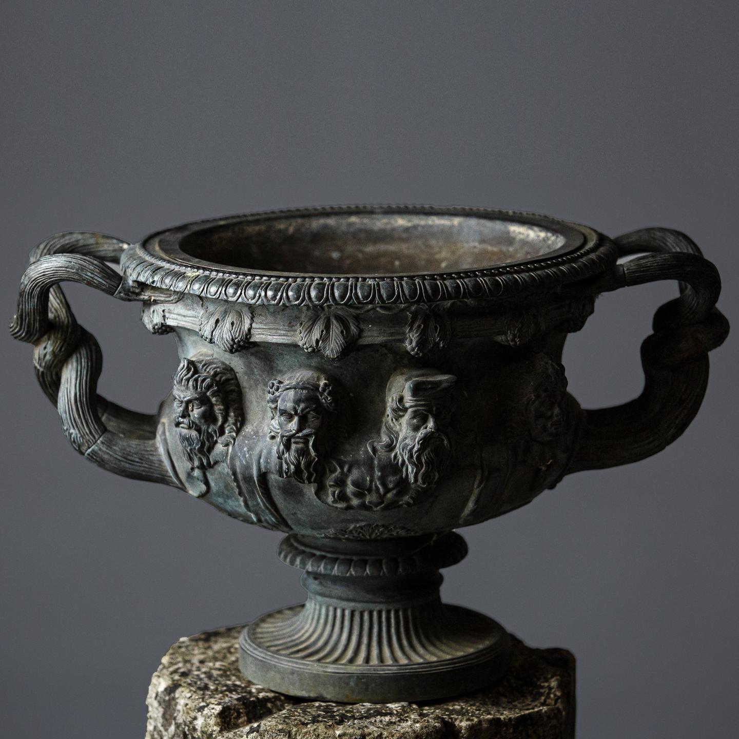 19th Century Grand Tour Bronze Albani or Warwick Vase 9