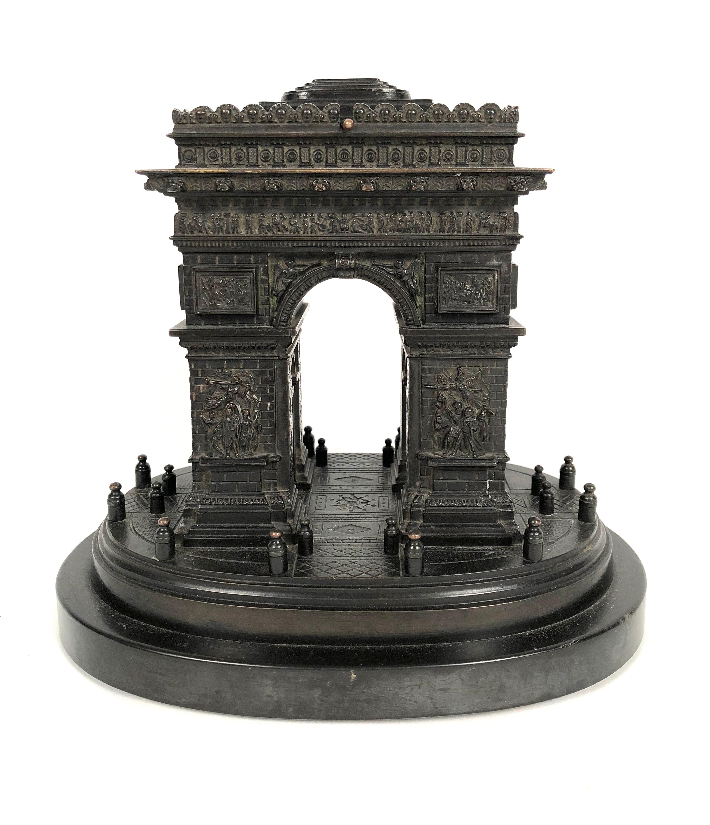 19th Century Grand Tour Bronze Architectural Model of the Arc De Triomphe, Paris 4