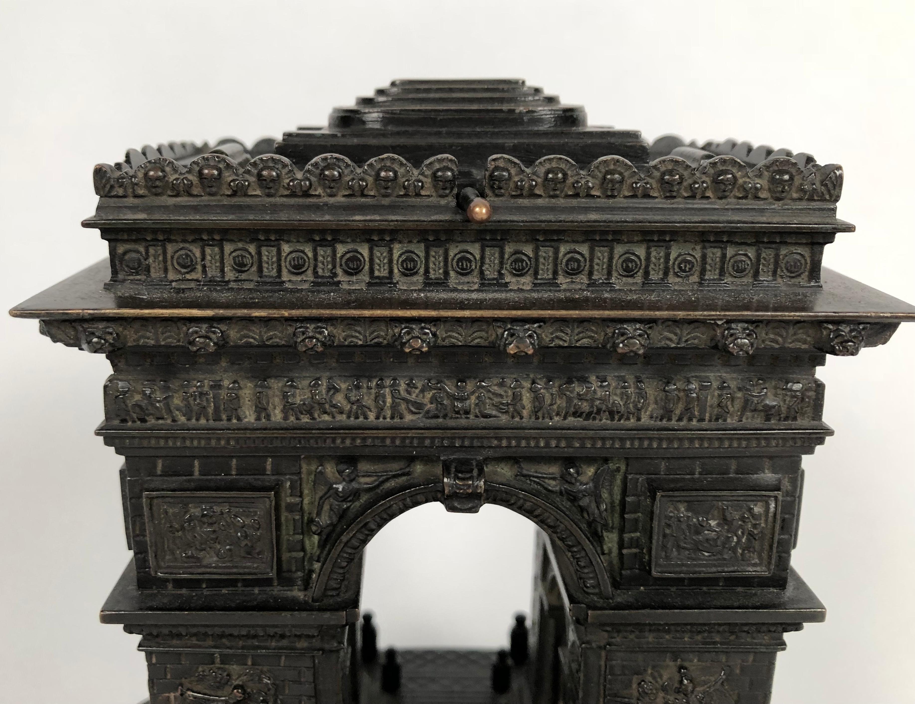 French 19th Century Grand Tour Bronze Architectural Model of the Arc De Triomphe, Paris
