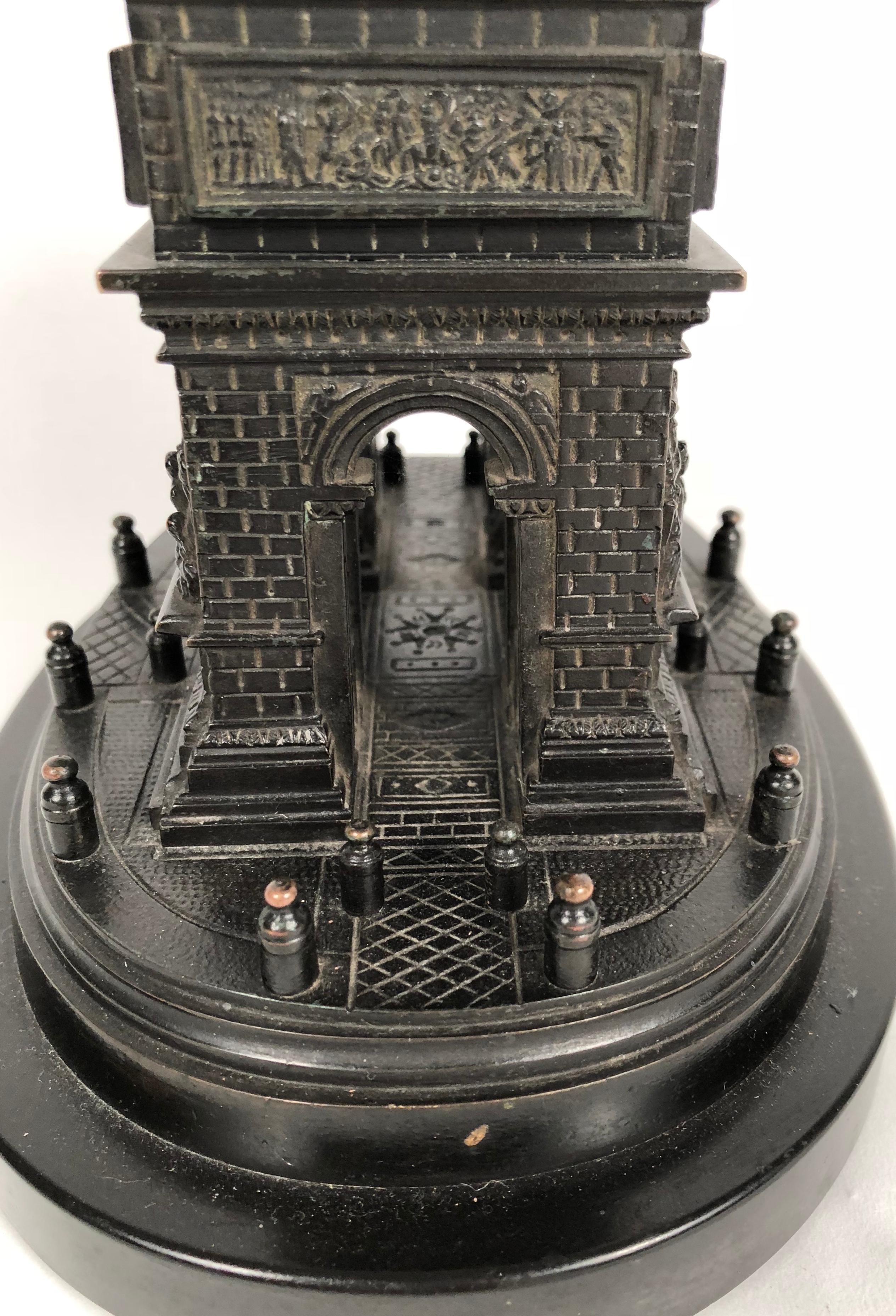 Cast 19th Century Grand Tour Bronze Architectural Model of the Arc De Triomphe, Paris