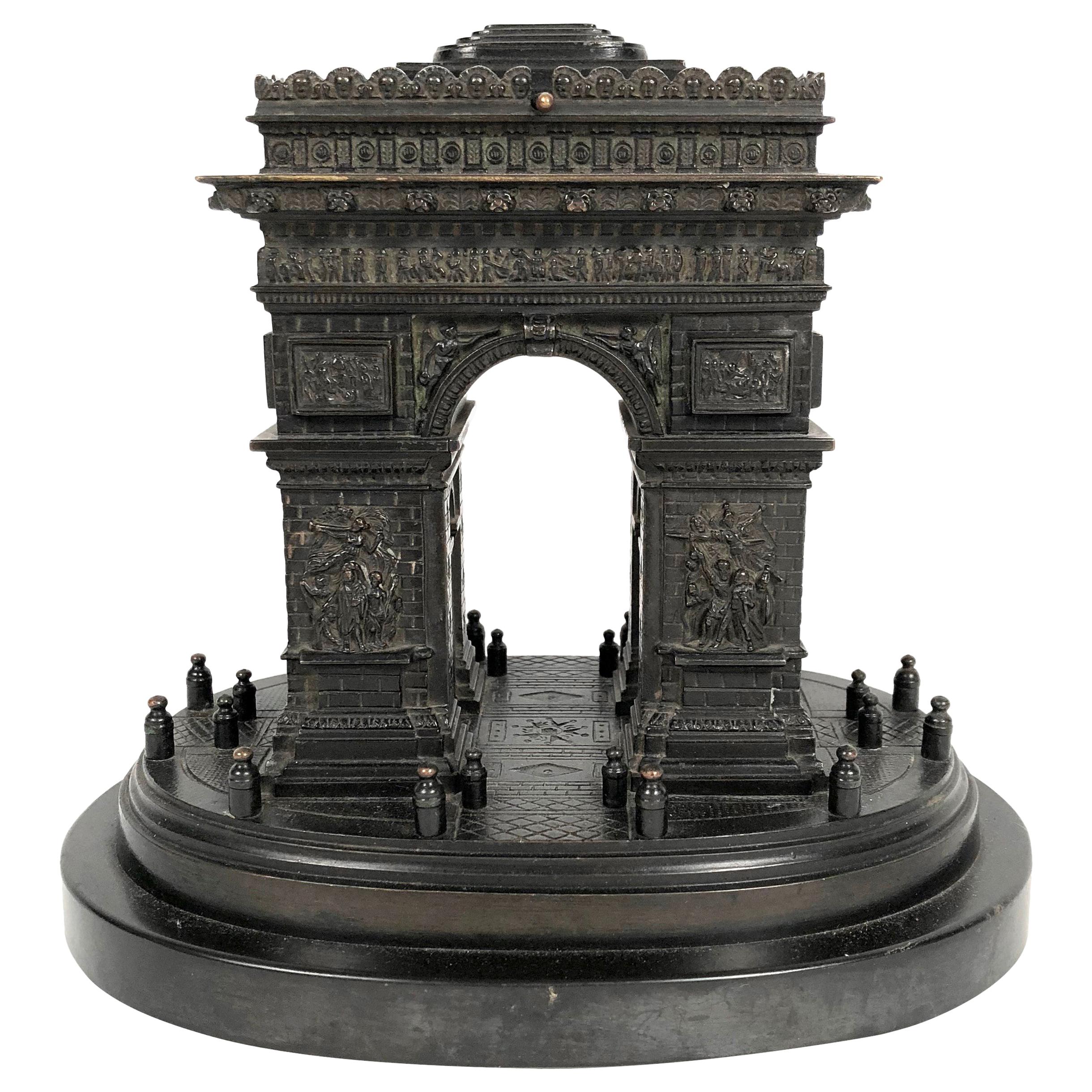 19th Century Grand Tour Bronze Architectural Model of the Arc De Triomphe, Paris