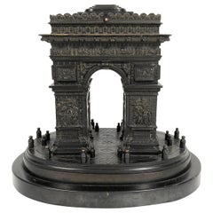 Used 19th Century Grand Tour Bronze Architectural Model of the Arc De Triomphe, Paris