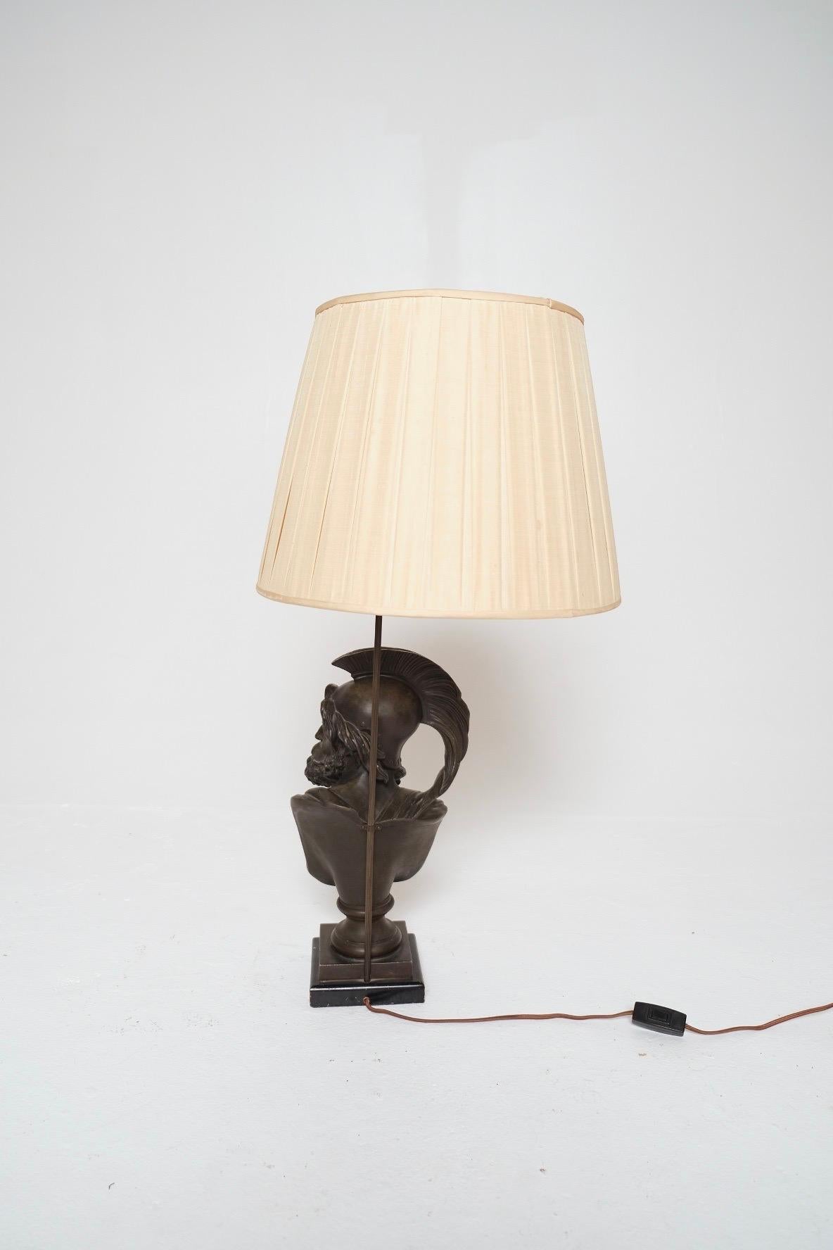 Lampada da tavolo con busto in bronzo Grand Tour del XIX secolo, attribuita a Boschetti in vendita 5