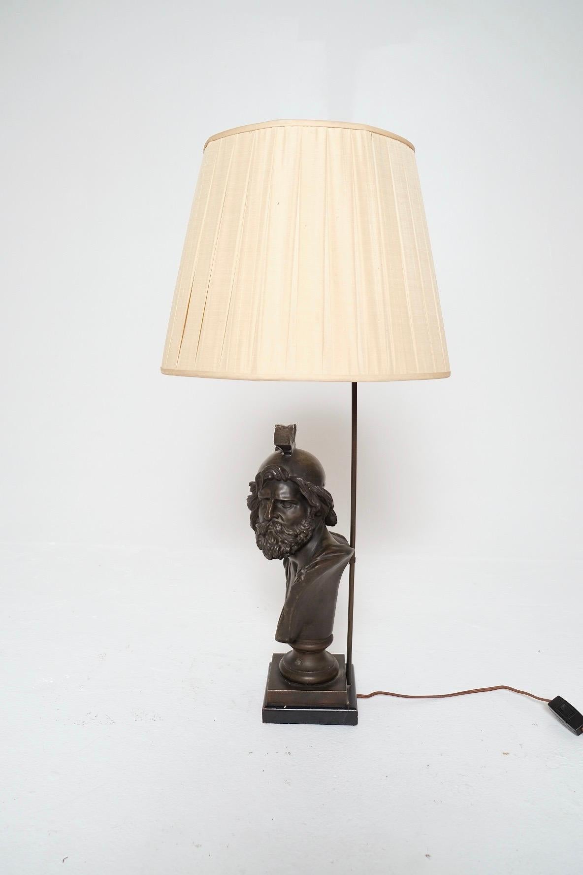 Lampada da tavolo con busto in bronzo Grand Tour del XIX secolo, attribuita a Boschetti in vendita 6