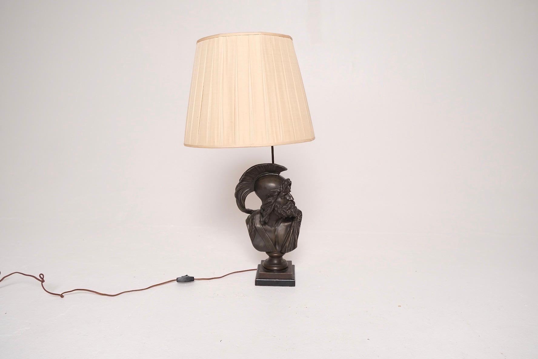 Italiano Lampada da tavolo con busto in bronzo Grand Tour del XIX secolo, attribuita a Boschetti in vendita