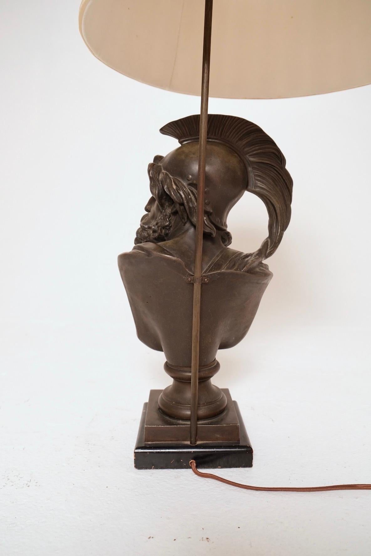 Lampada da tavolo con busto in bronzo Grand Tour del XIX secolo, attribuita a Boschetti in vendita 2
