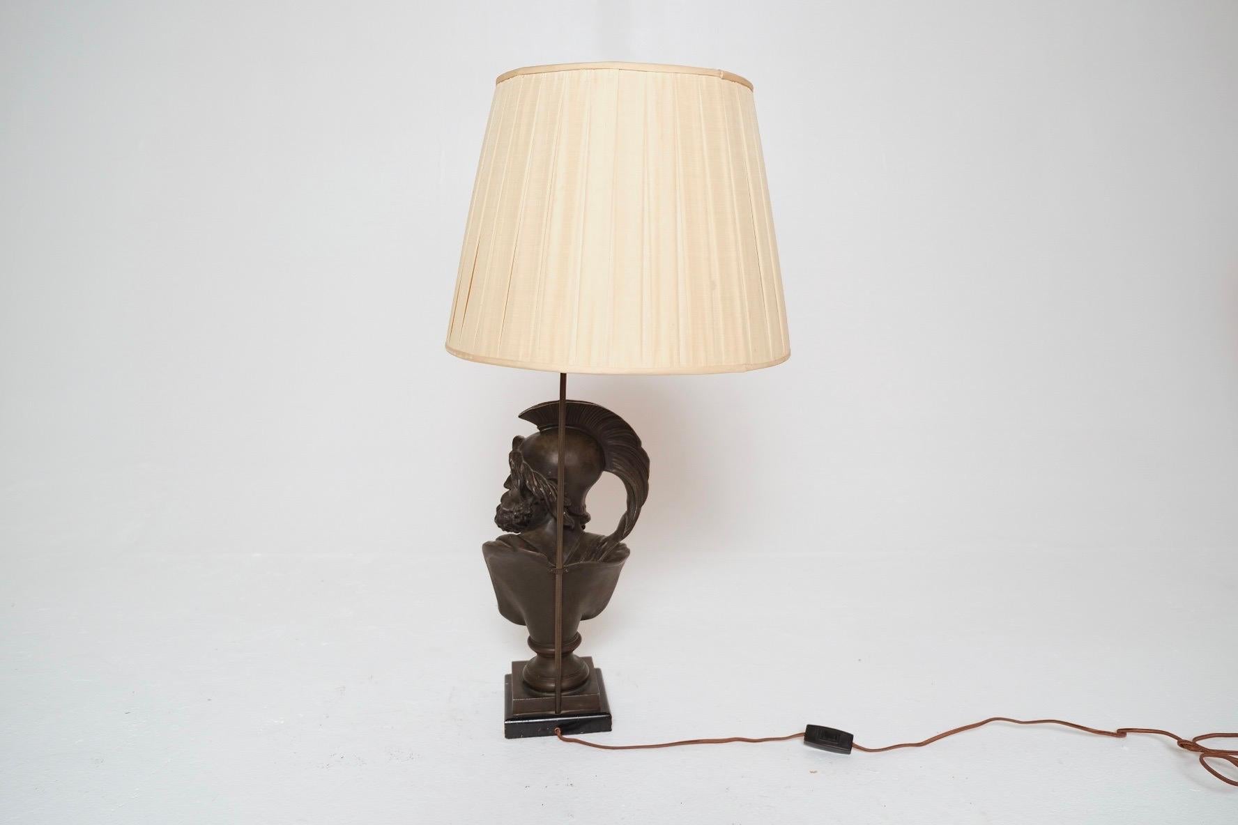 Lampada da tavolo con busto in bronzo Grand Tour del XIX secolo, attribuita a Boschetti in vendita 4