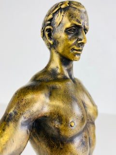 19th century grand tour bronze classical male figurative sculpture