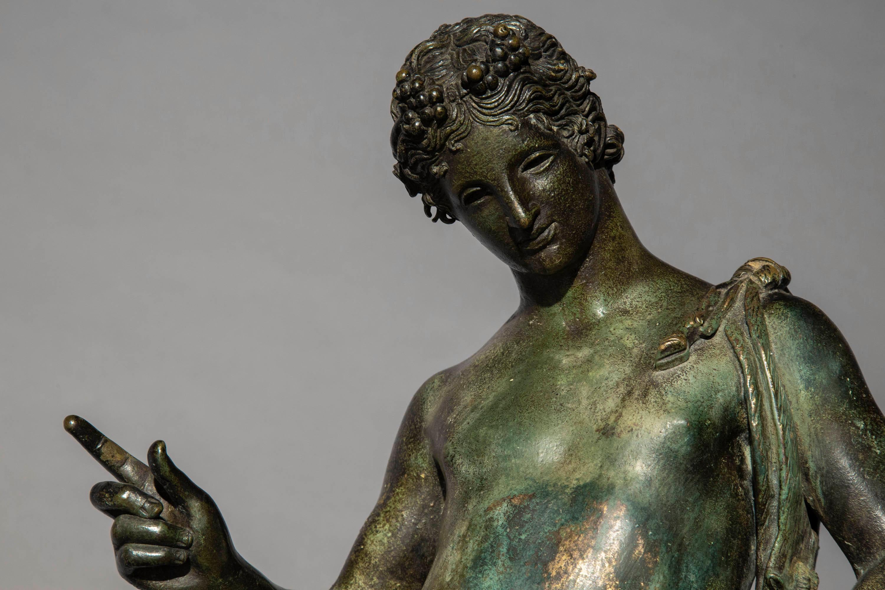 19th Century Grand Tour Bronze Figure of a Young Man as Dionysos or Narcissus 5