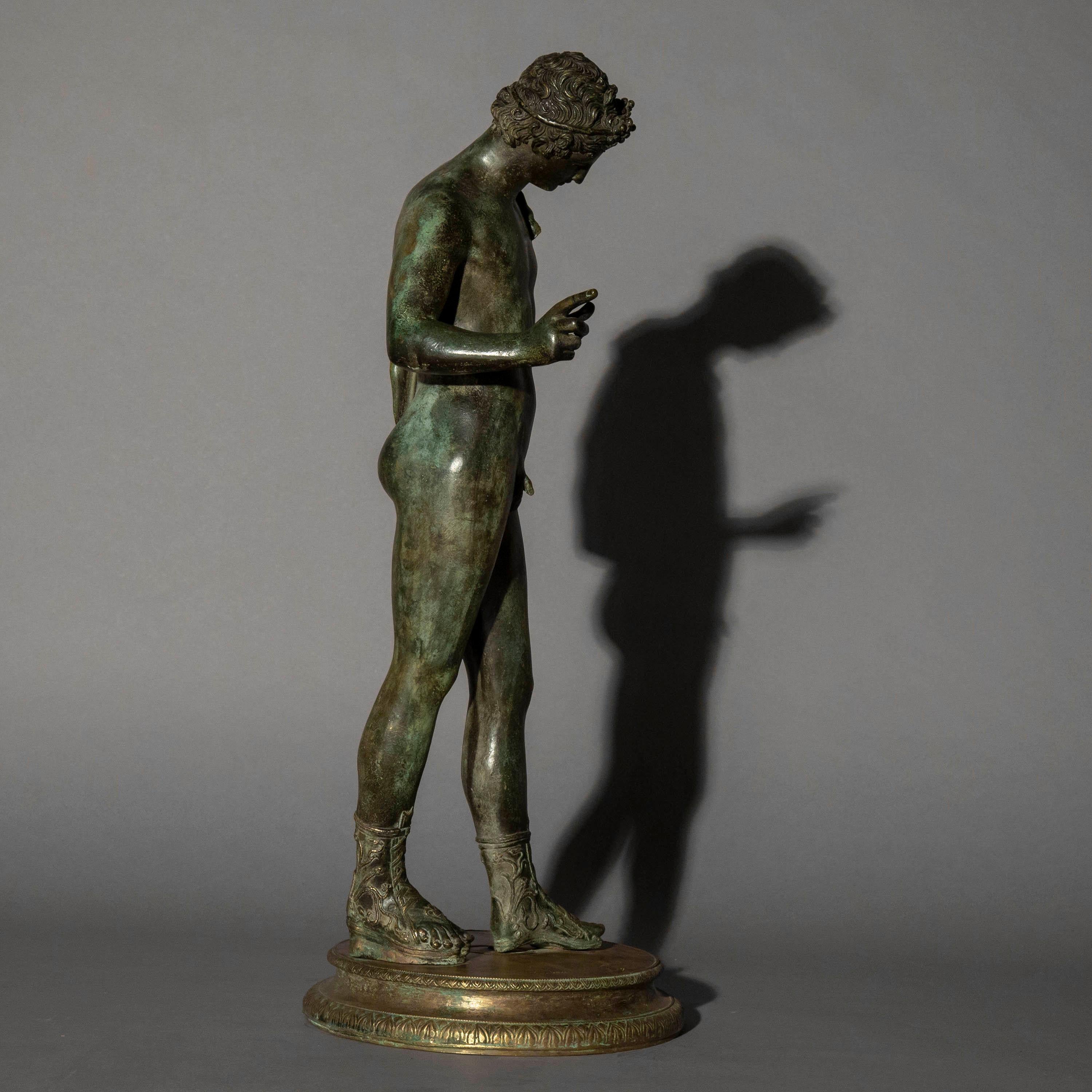 19th Century Grand Tour Bronze Figure of a Young Man as Dionysos or Narcissus 7