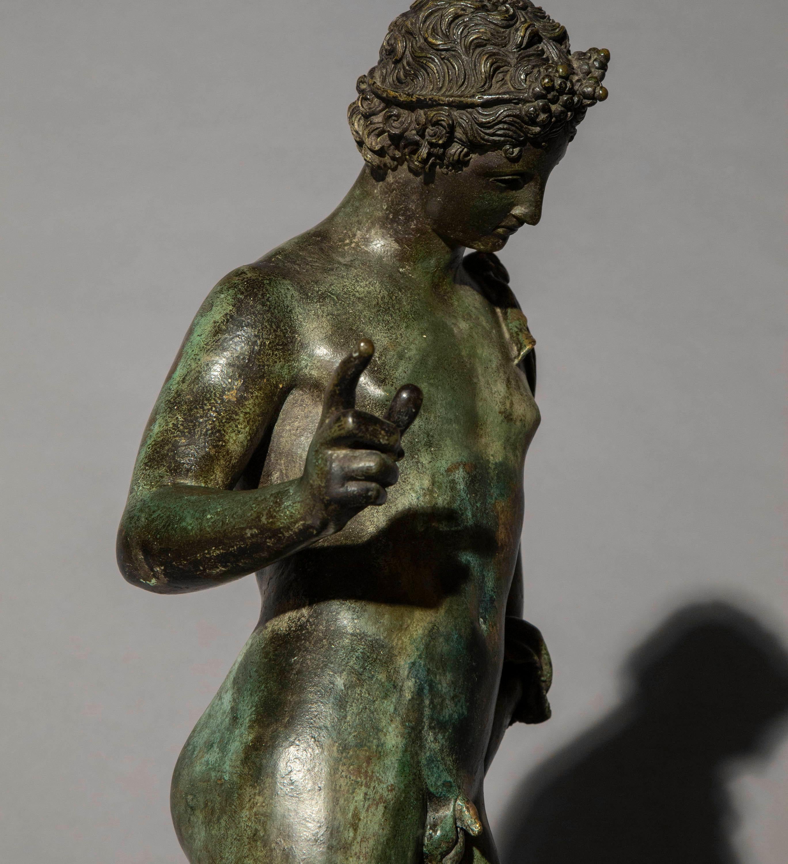 Italian 19th Century Grand Tour Bronze Figure of a Young Man as Dionysos or Narcissus