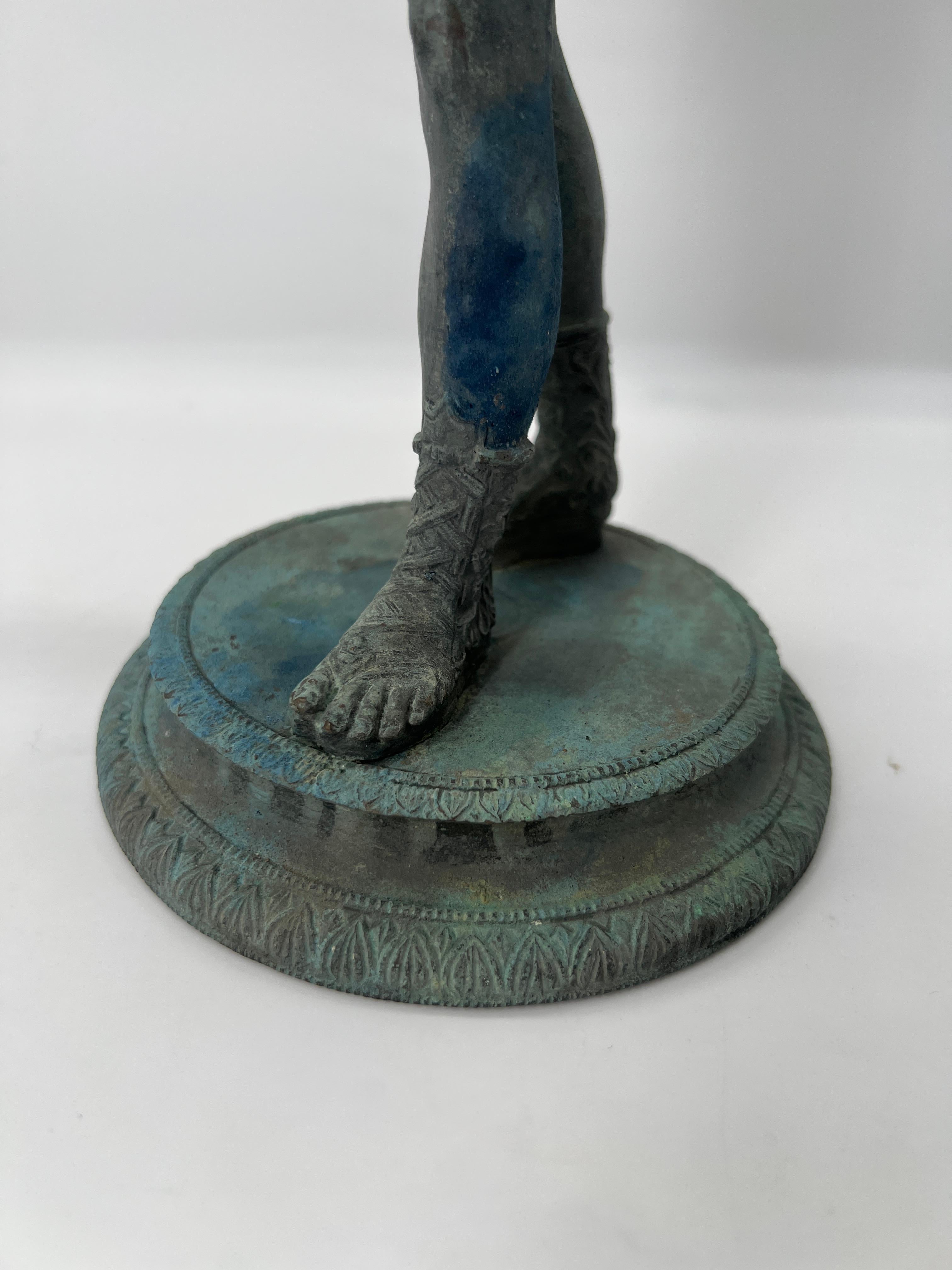 19th Century Grand Tour Bronze Figure of a Young Man as Dionysos or Narcissus In Good Condition For Sale In Atlanta, GA