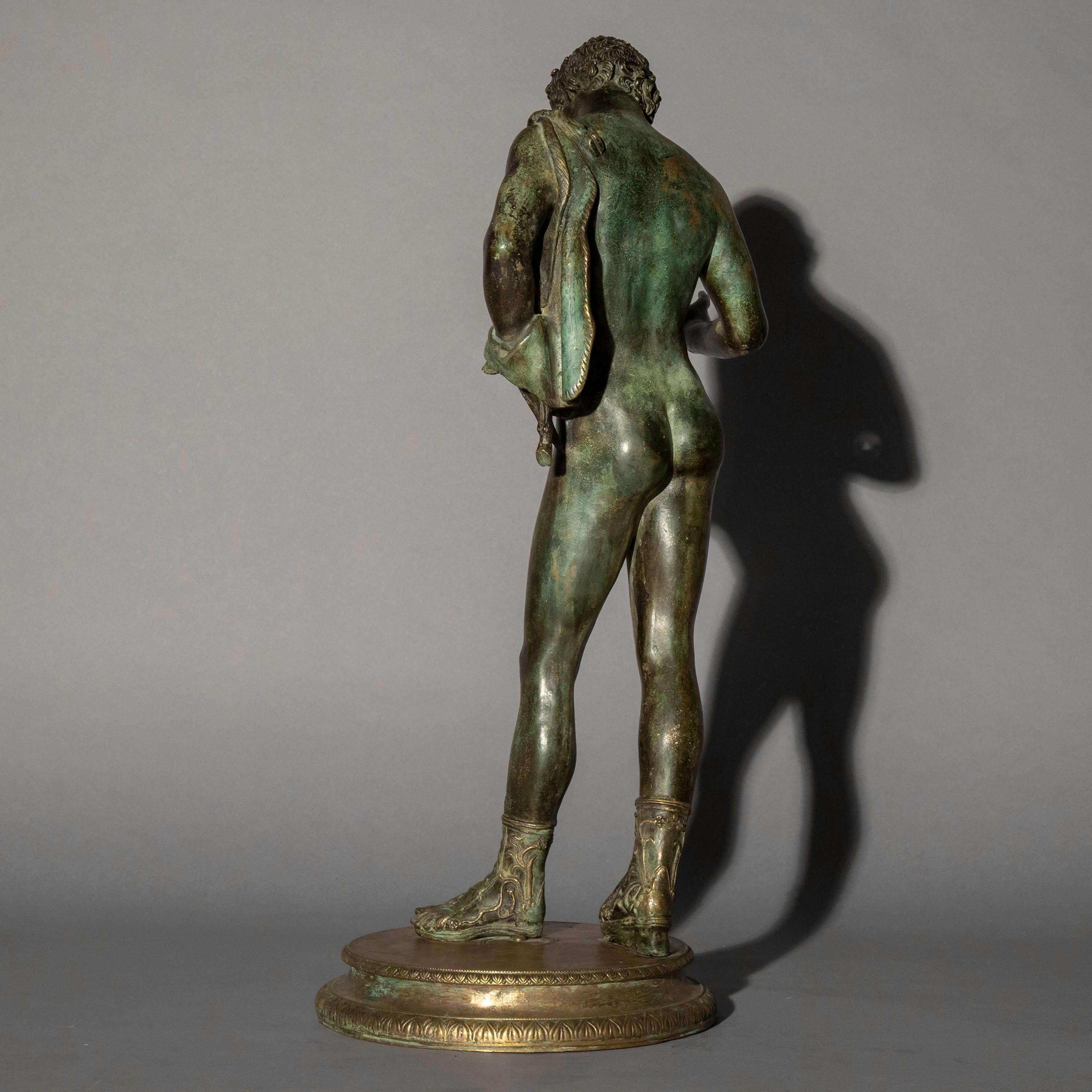19th Century Grand Tour Bronze Figure of a Young Man as Dionysos or Narcissus 1