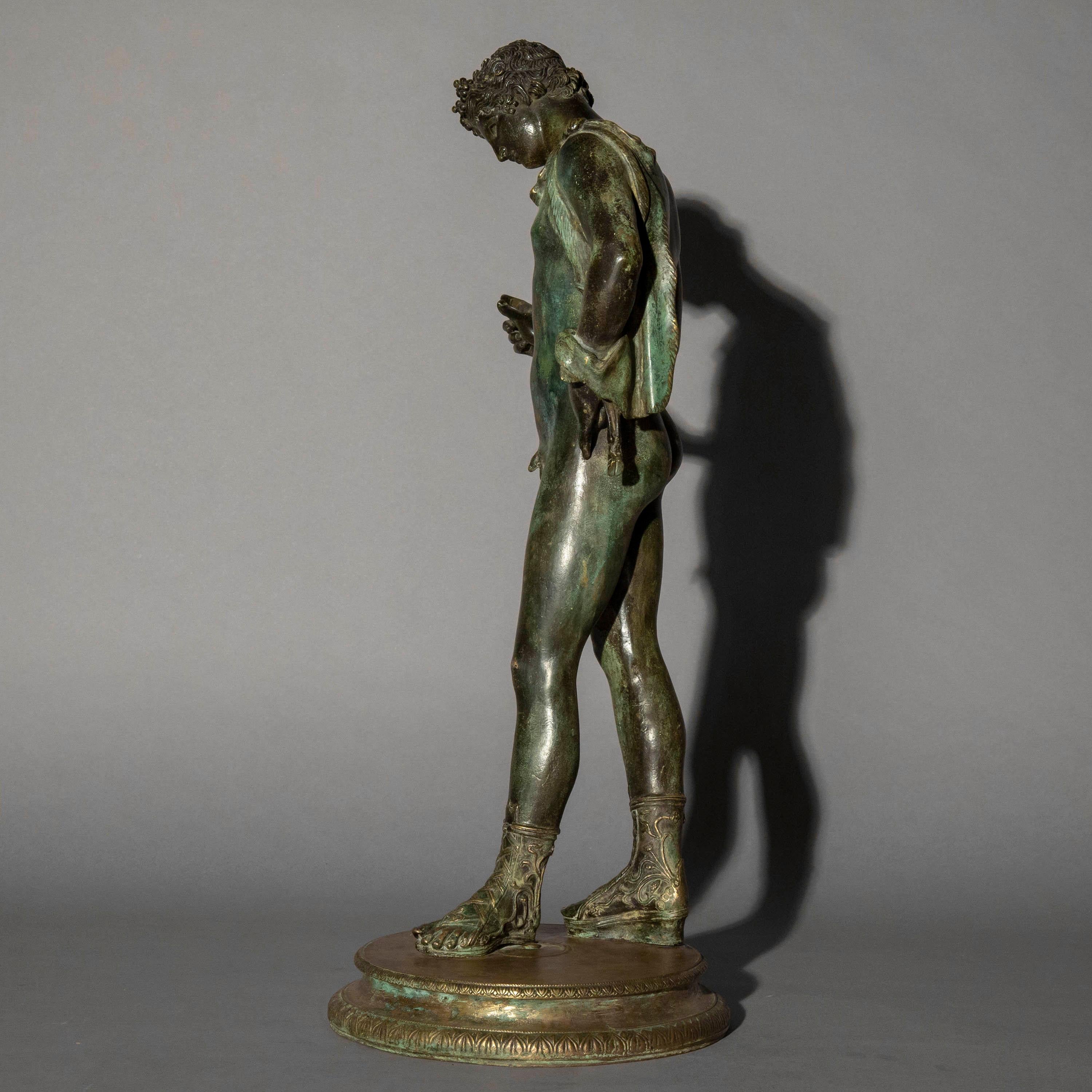19th Century Grand Tour Bronze Figure of a Young Man as Dionysos or Narcissus 2