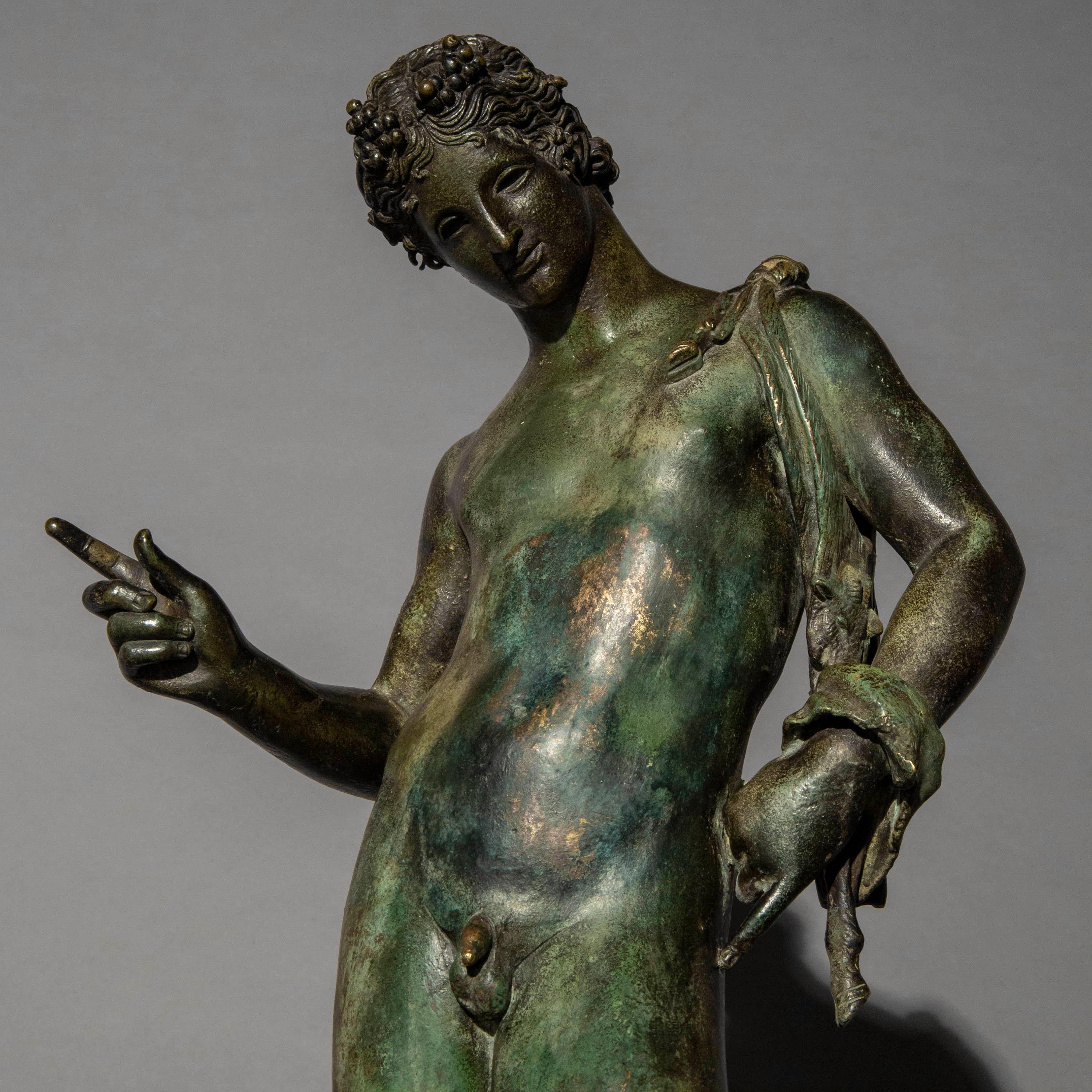19th Century Grand Tour Bronze Figure of a Young Man as Dionysos or Narcissus 4