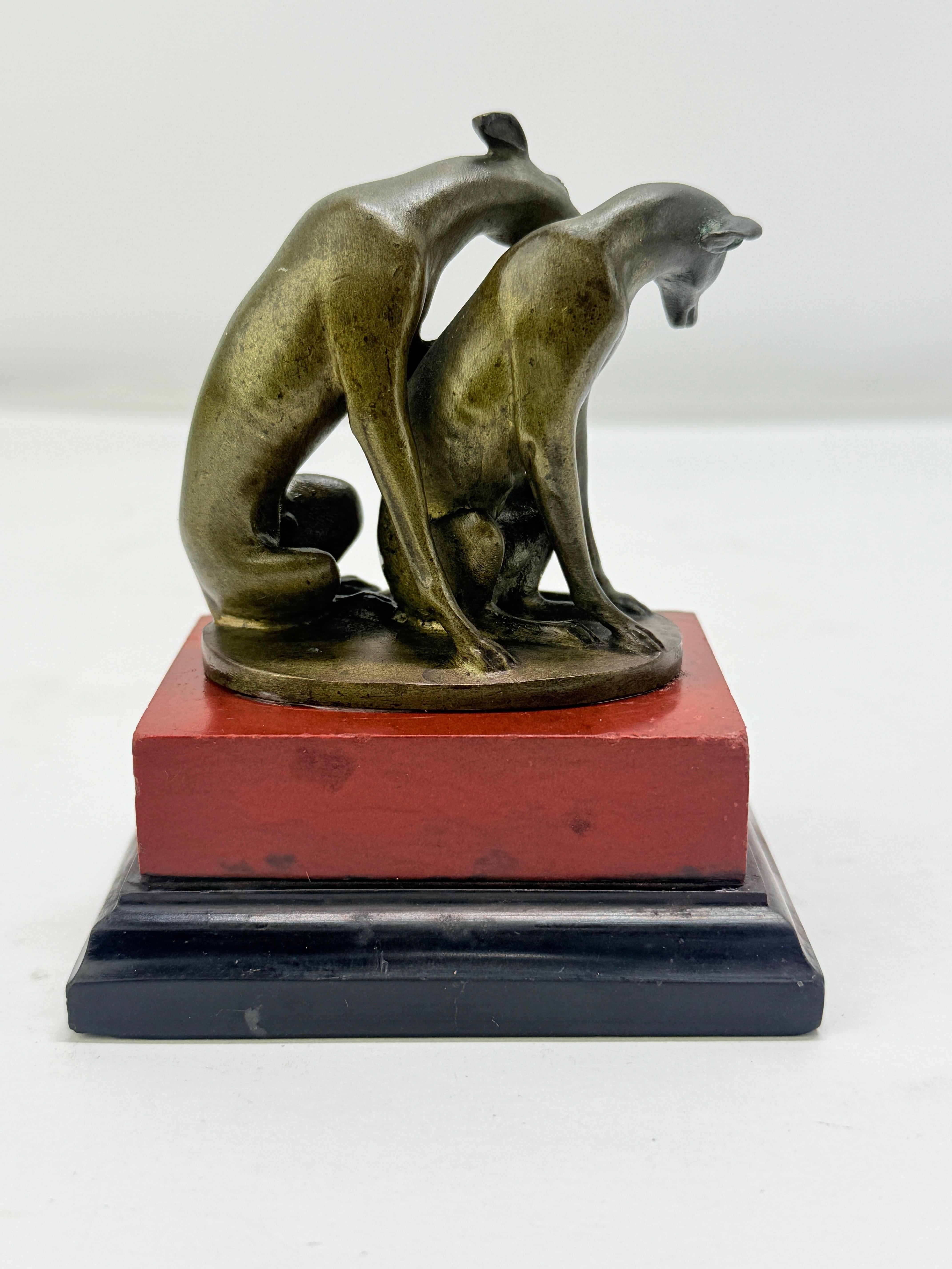 19th Century Grand Tour Bronze Group of Whippets on Marble Base, Circa 1890 For Sale 1