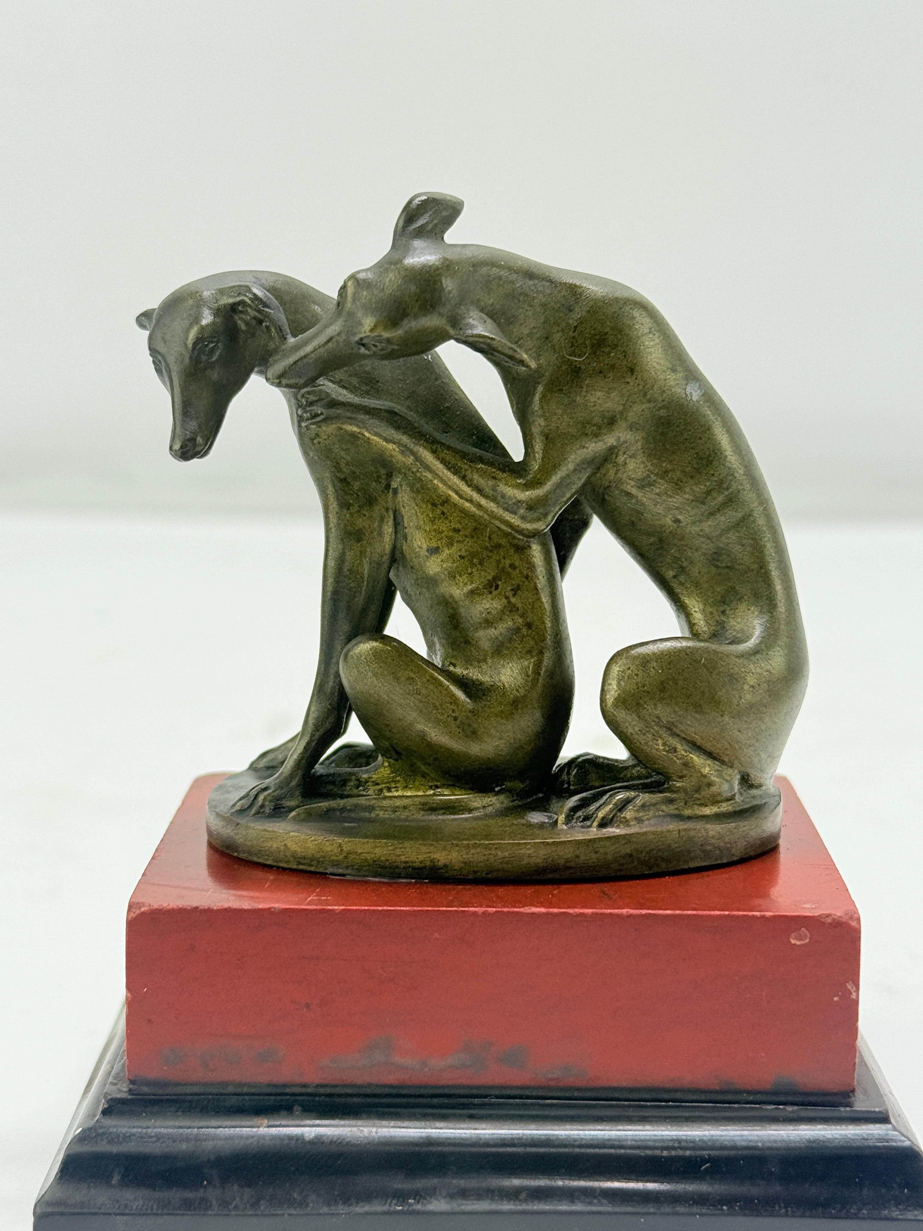 19th Century Grand Tour Bronze Group of Whippets on Marble Base, Circa 1890 For Sale 5