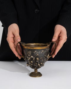 19th Century Bronze Kantharos Vase with Neoclassical Design