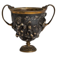19th Century Grand Tour Bronze Kantharos Vase