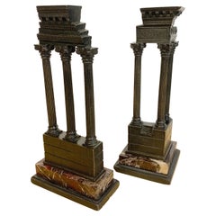 19th Century Grand Tour Bronze Models Roman Forum Columns