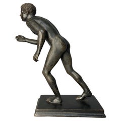 Antique 19th Century Grand Tour Bronze Of A Running Youth