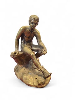 19th Century Grand Tour Bronze of Hermes Seated on a Rock