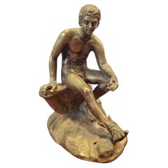 19th Century Grand Tour Bronze of Hermes Seated on a Rock