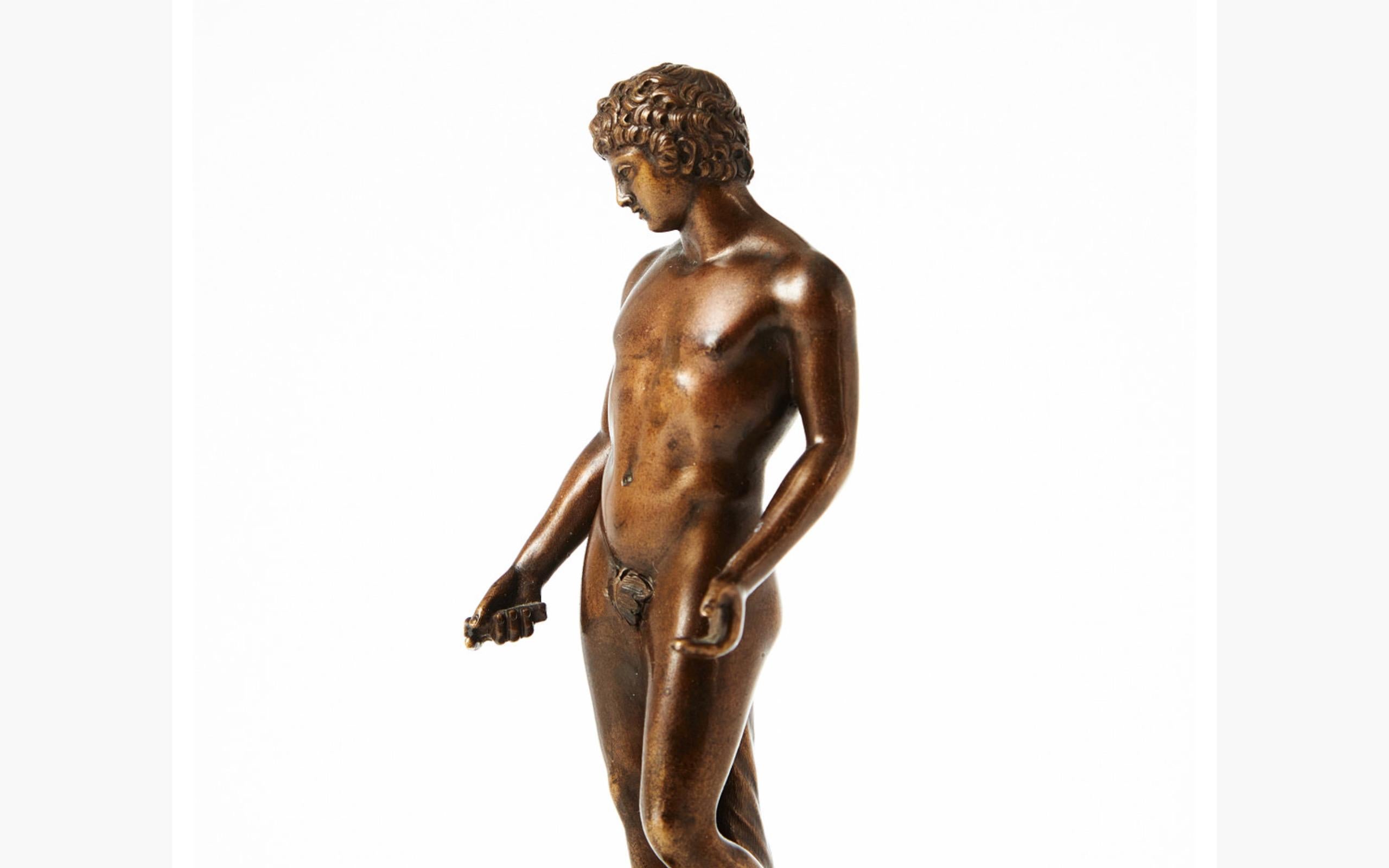 Cast 19th Century Grand Tour Bronze Sculpture of Apollo