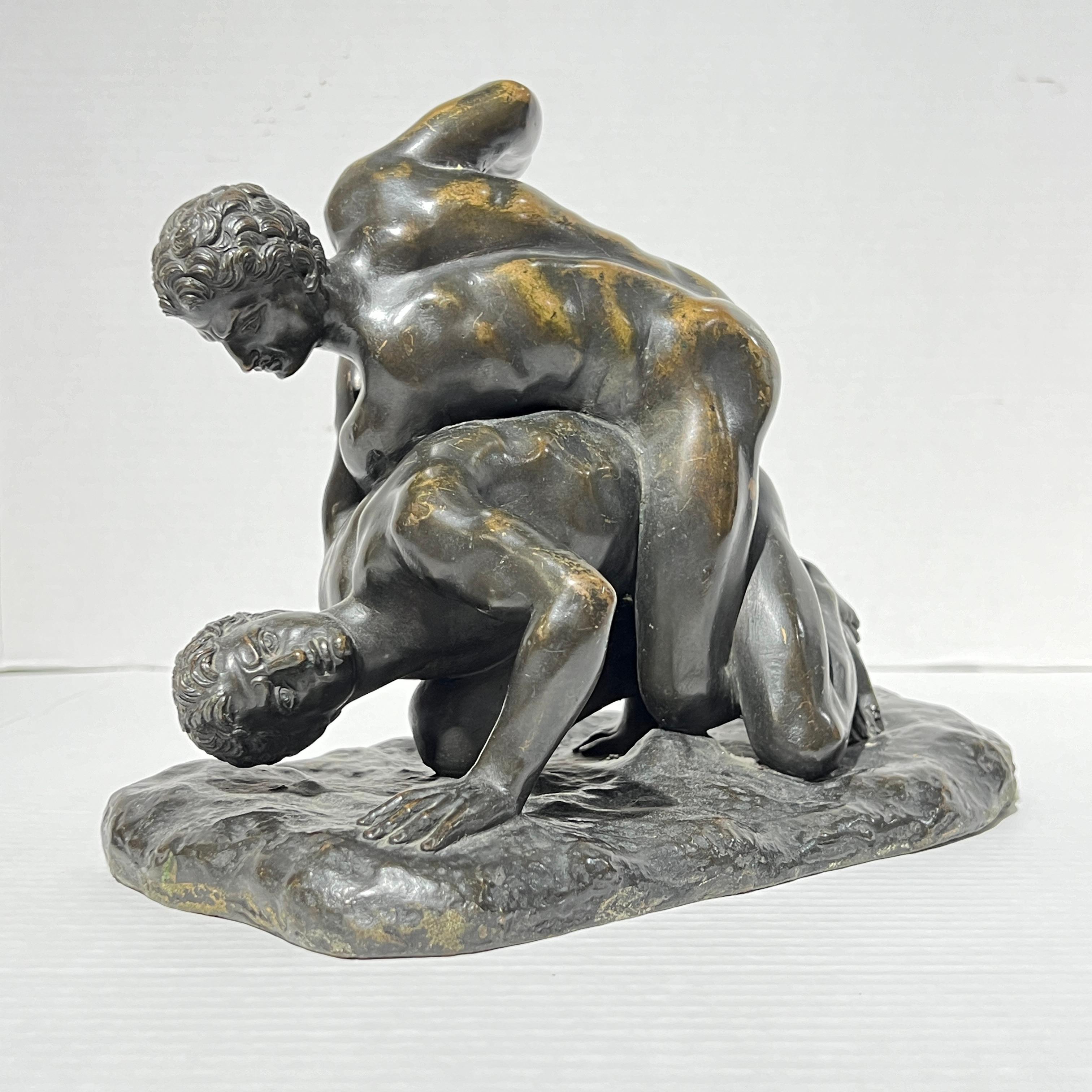 19th Century Grand Tour Bronze Sculpture of Greek Wrestlers 8