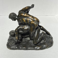 19th Century Grand Tour Bronze Sculpture of Greek Wrestlers