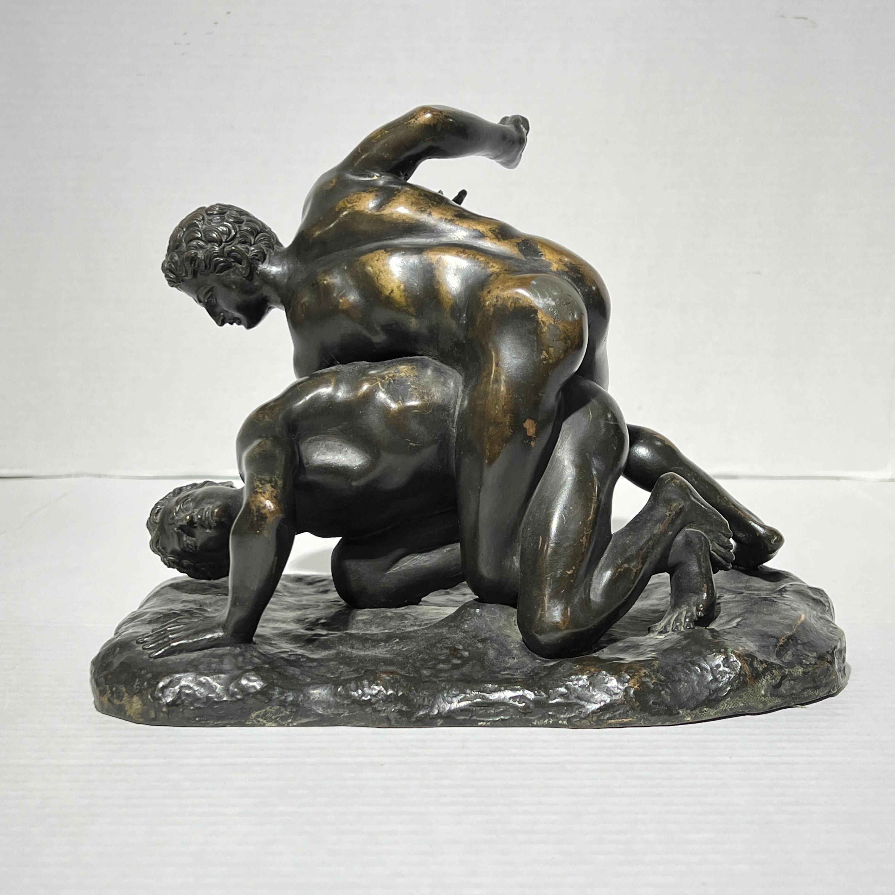 Italian 19th Century Grand Tour Bronze Sculpture of Greek Wrestlers