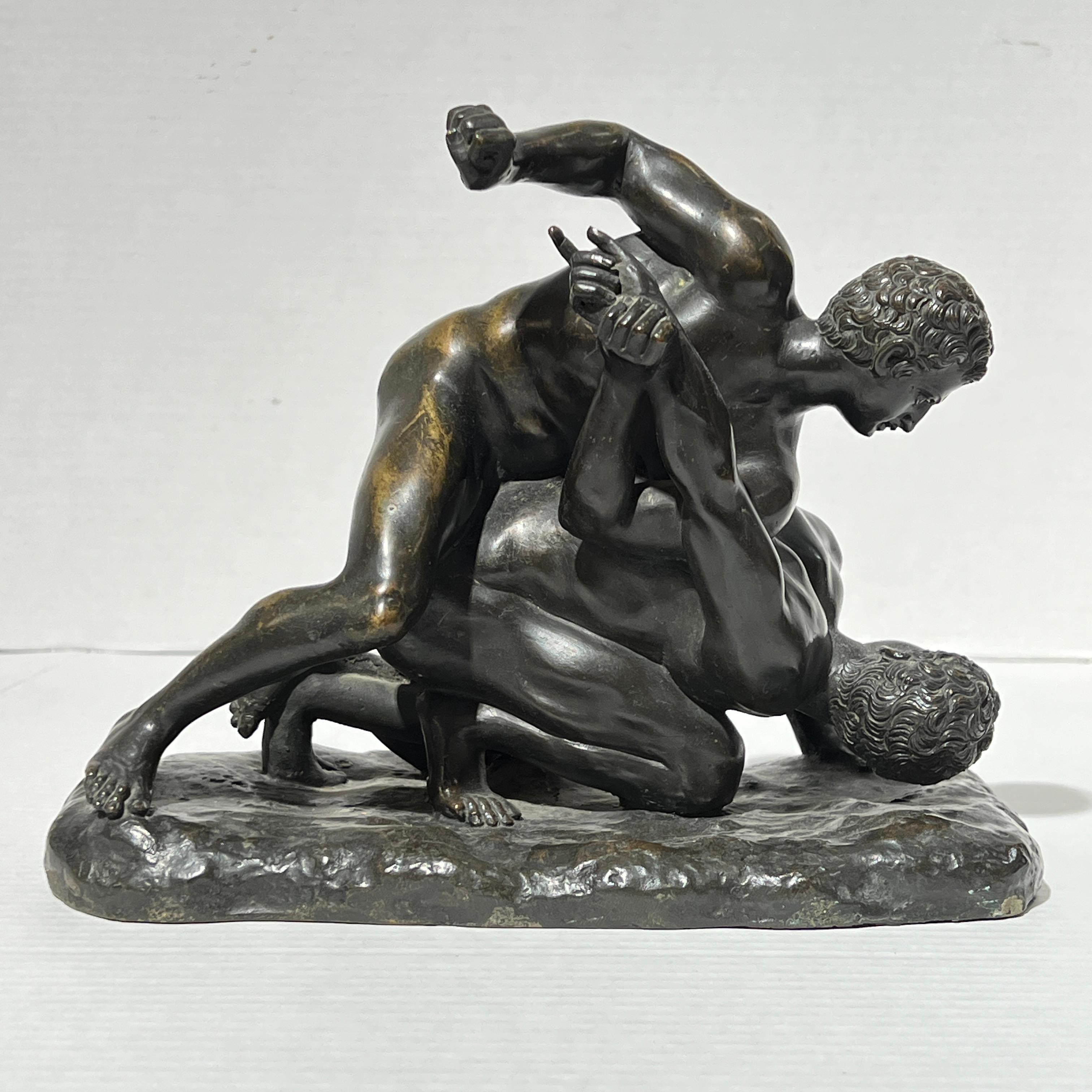19th Century Grand Tour Bronze Sculpture of Greek Wrestlers 1