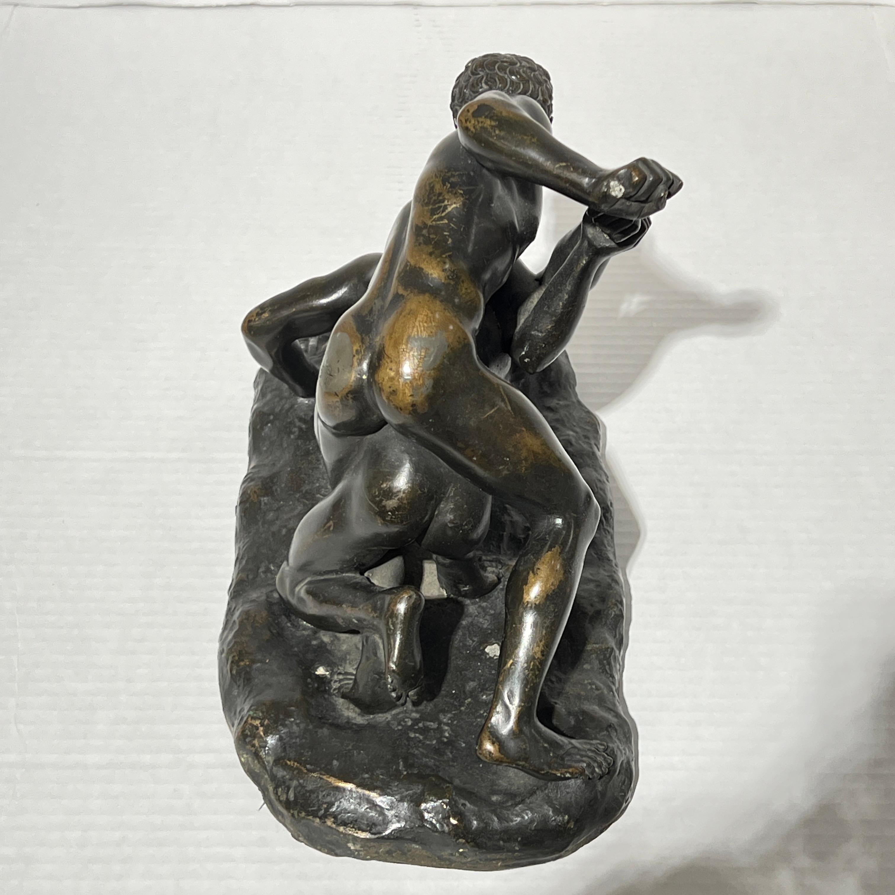 19th Century Grand Tour Bronze Sculpture of Greek Wrestlers 3