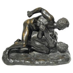 19th Century Grand Tour Bronze Sculpture of Greek Wrestlers