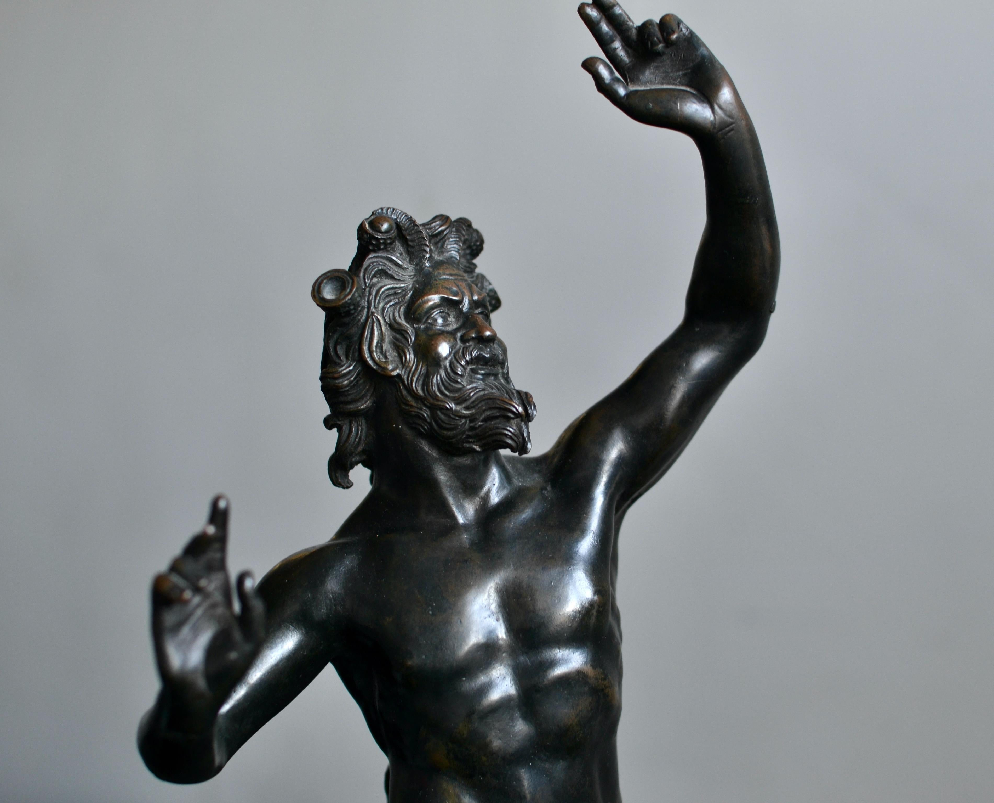 19th Century Grand Tour Bronze-Sculpture of The Dancing Faun 4