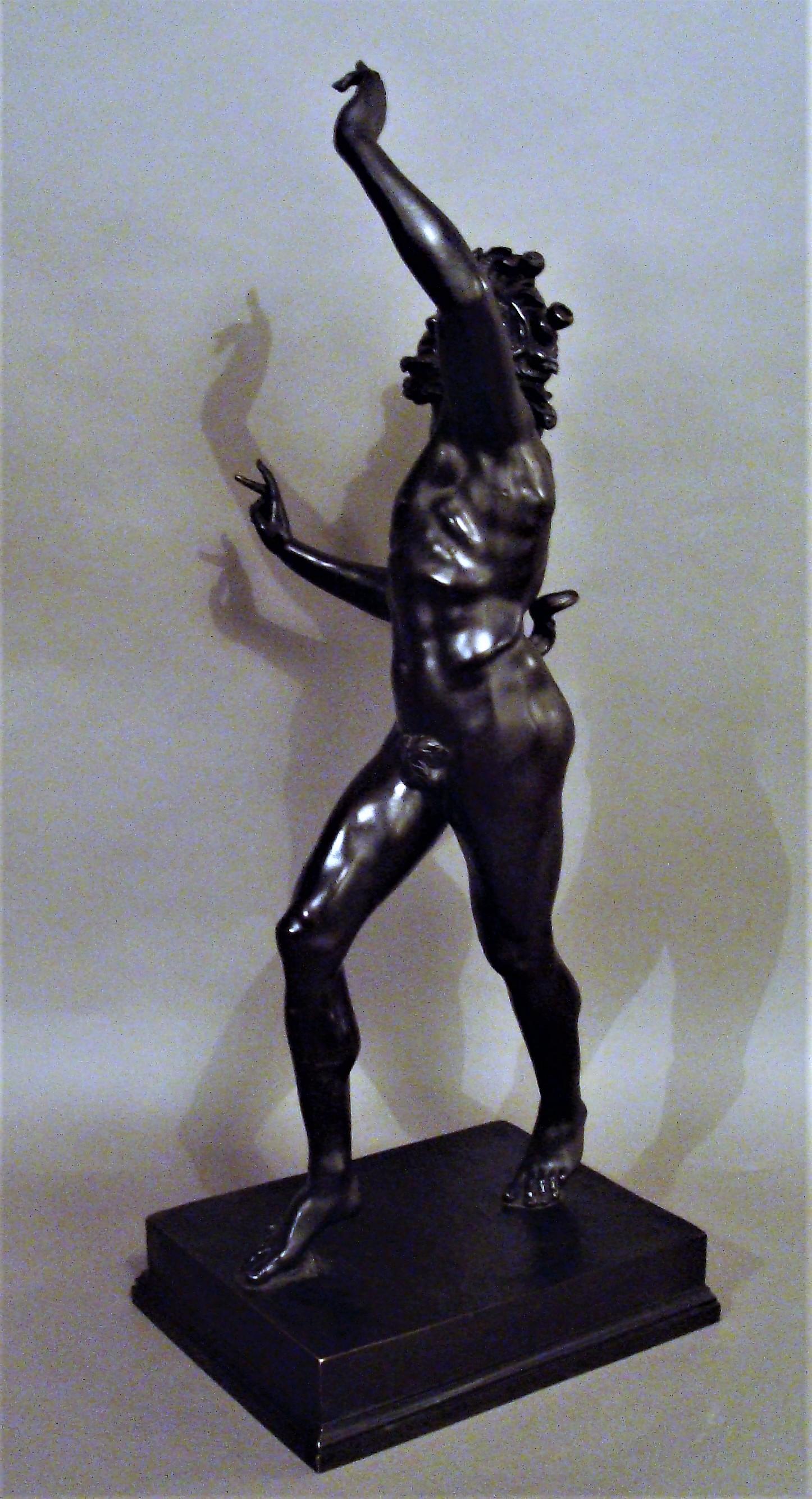 19th Century Grand Tour Bronze Sculpture of the Dancing Faun For Sale 5