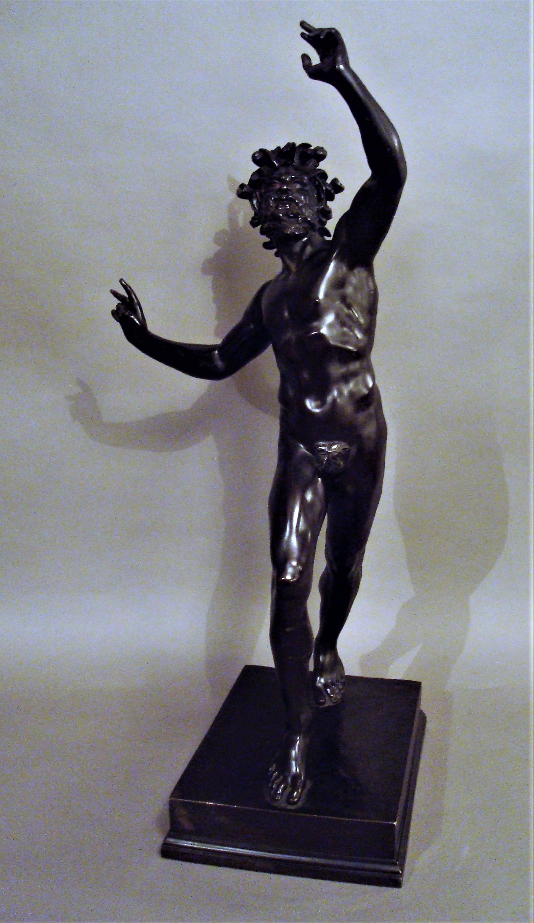 19th Century Grand Tour Bronze Sculpture of the Dancing Faun For Sale 6