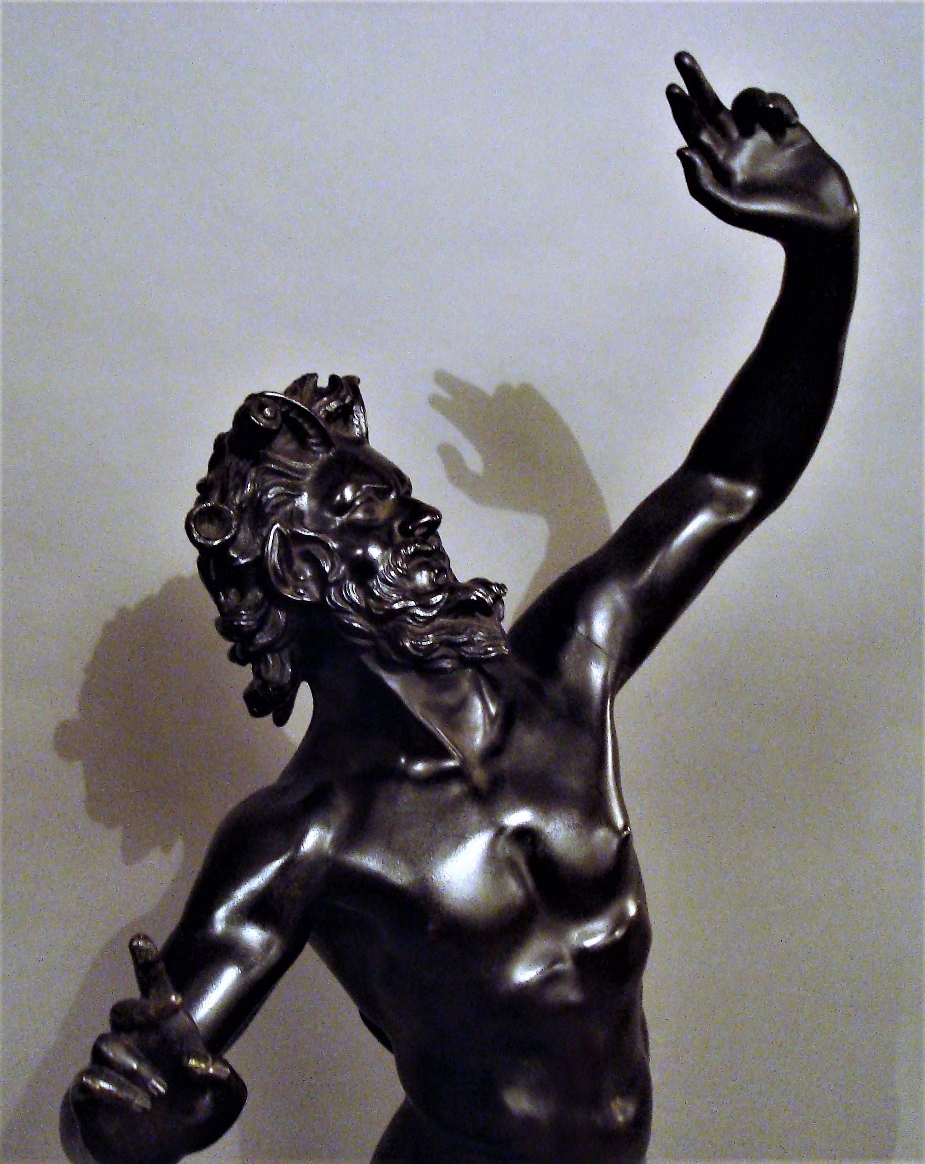 19th Century Grand Tour Bronze Sculpture of the Dancing Faun For Sale 10
