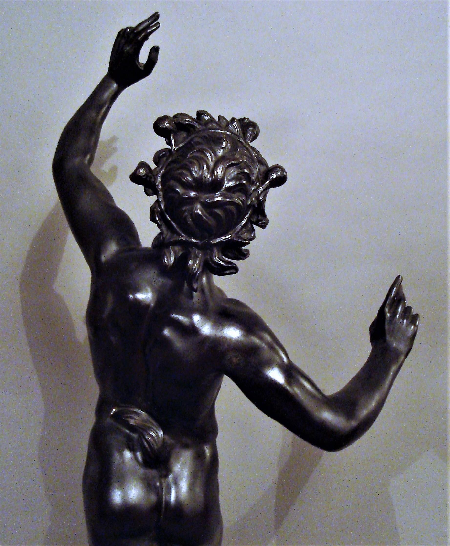 19th Century Grand Tour Bronze Sculpture of the Dancing Faun For Sale 11
